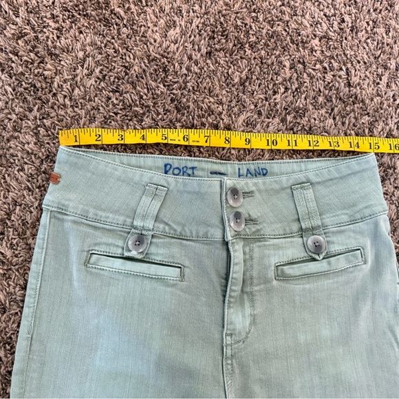 Pilcro high rise flare pants women’s size 27 green distressed wide leg stretchy - Picture 6 of 10